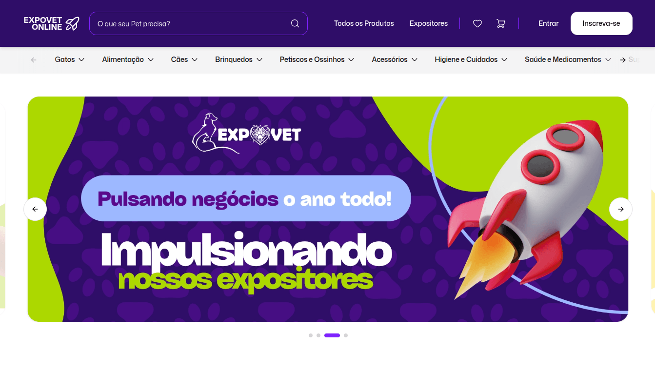 Print da Loja Online ExpoVet